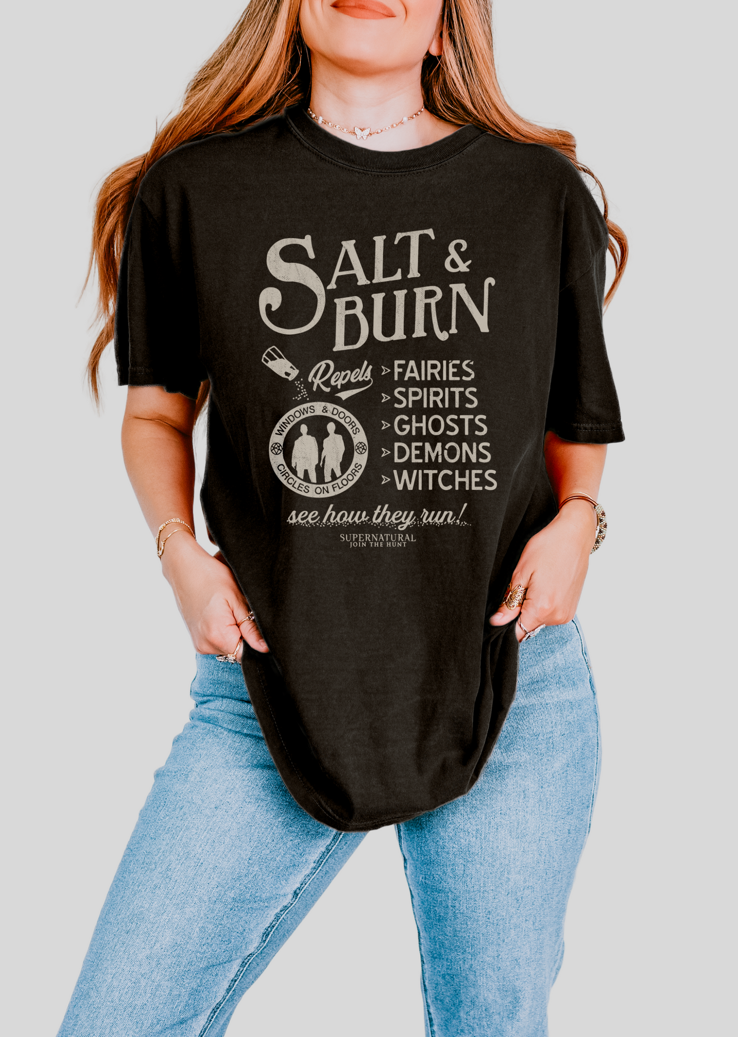Salt & Burn Supernatural Shirt | SPN Hunting Graphic Tee | Winchester Brothers Fan Merch Gift