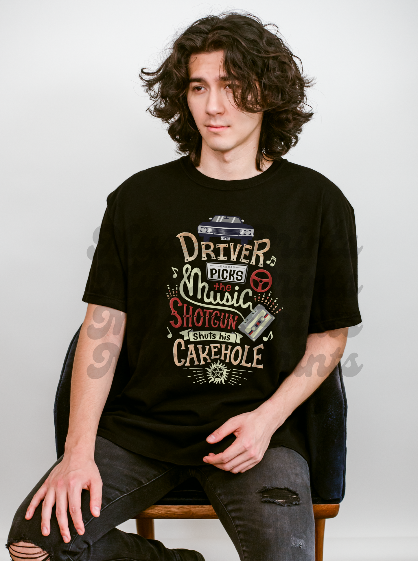 Supernatural Dean Winchester Tee | Driver Picks the Music Shirt | SPN Fan Quote T-Shirt