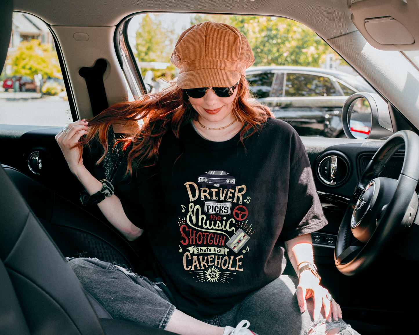 Supernatural Dean Winchester Tee | Driver Picks the Music Shirt | SPN Fan Quote T-Shirt