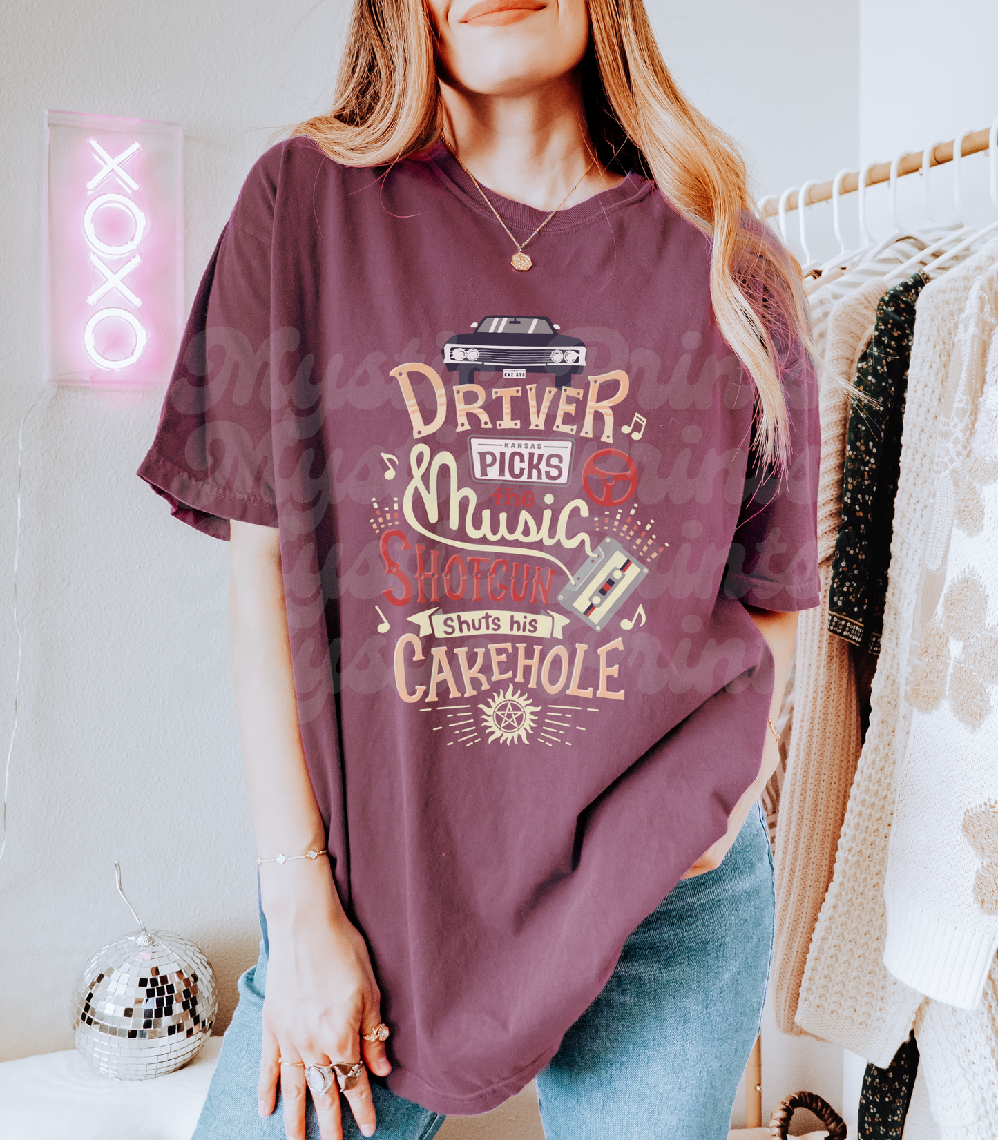 Supernatural Dean Winchester Tee | Driver Picks the Music Shirt | SPN Fan Quote T-Shirt