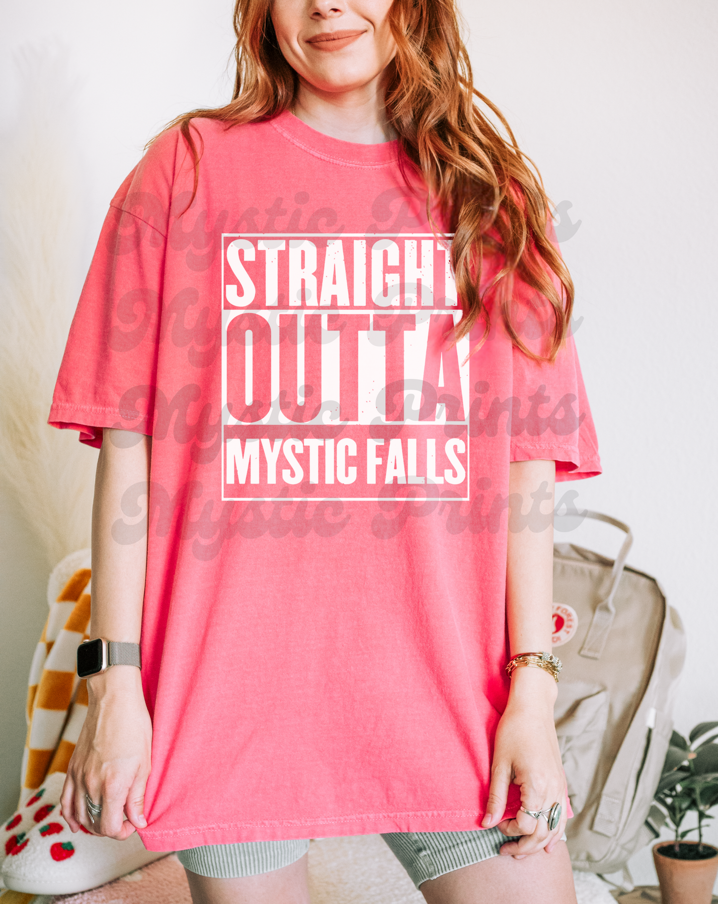 Vampire Diaries T-Shirt, Straight Outta Mystic Falls Tee, TVD Fan Shirt, Bold Graphic Unisex Comfort Fit, TVD Fan Merch, TVD Rap Tee