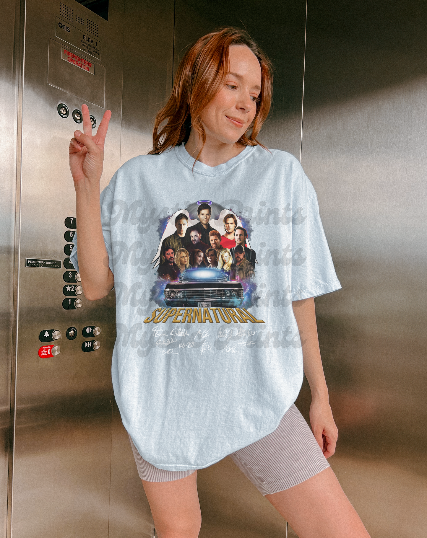 Supernatural Cast Collage Shirt | Impala Graphic & Signature Style Tee | Dean Sam Cas Fan Merch