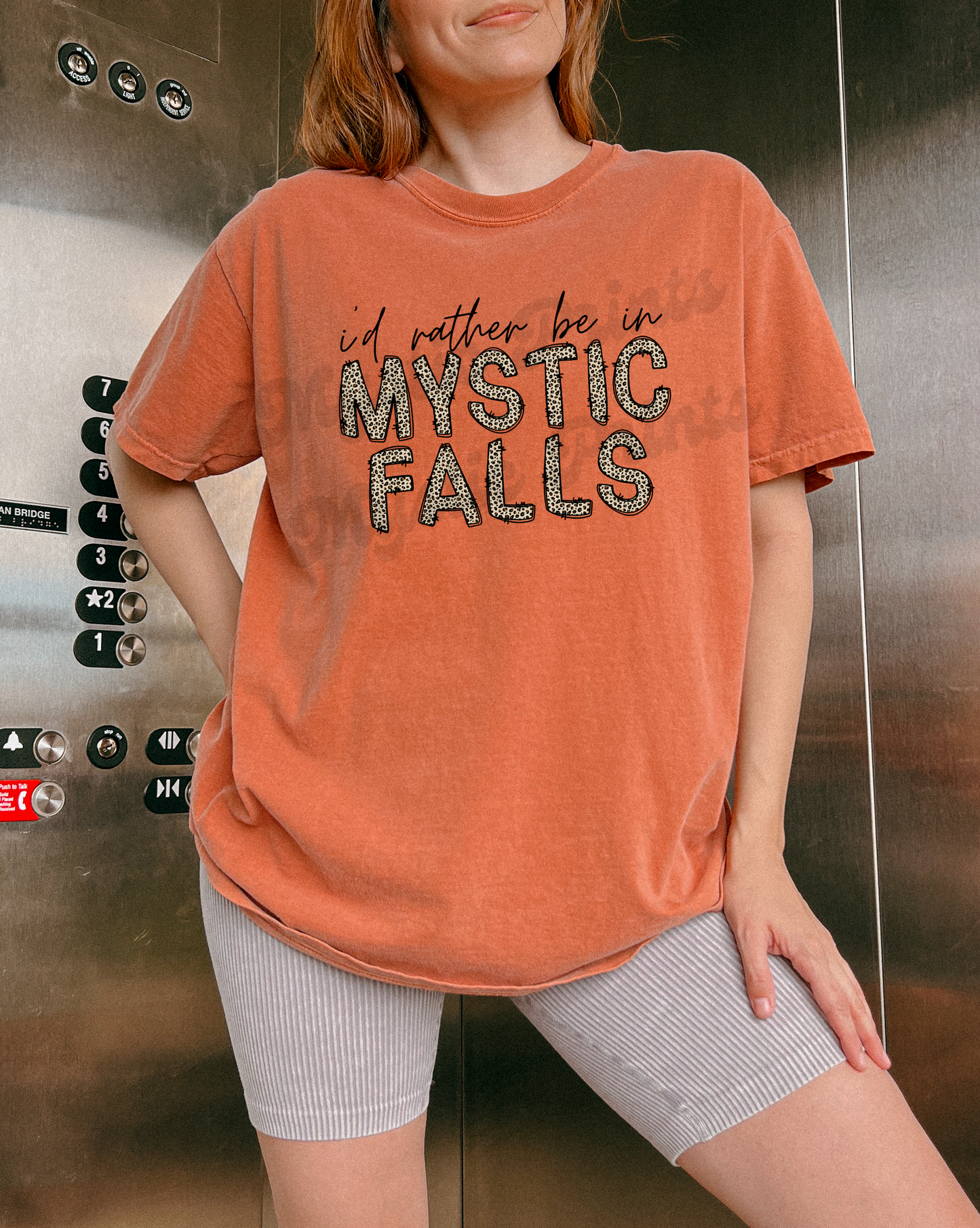 Mystic Falls Tee | I'd Rather Be in Mystic Falls Cheetah Print Shirt | Vampire Diaries Fan Gift | TVD Comfort Colors Tee