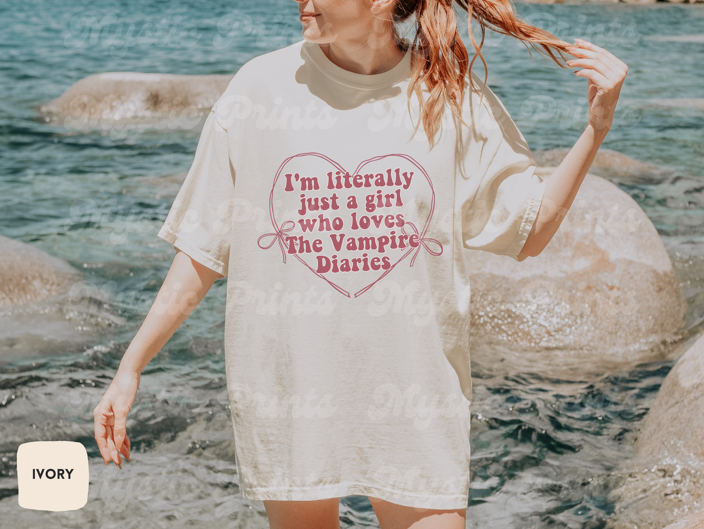 Just a Girl Who Loves The Vampire Diaries Shirt | TVD Comfort Colors Tee | Mystic Falls Fan Shirt | Elena Damon Stefan Vibes