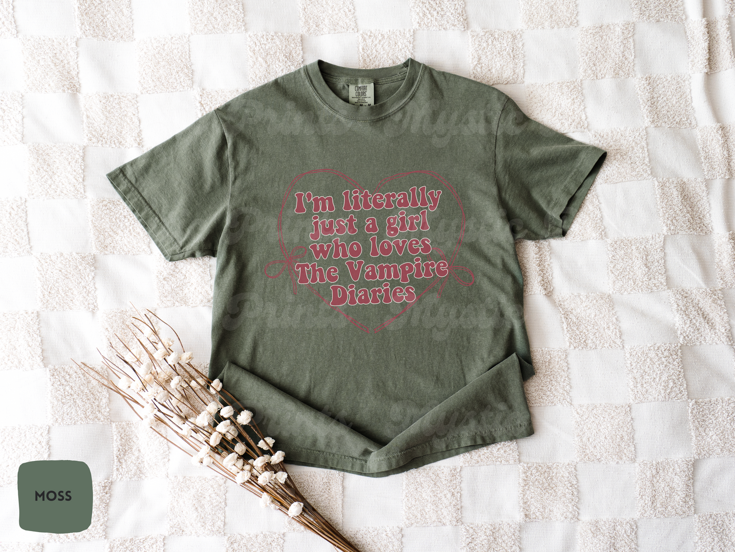 Just a Girl Who Loves The Vampire Diaries Shirt | TVD Comfort Colors Tee | Mystic Falls Fan Shirt | Elena Damon Stefan Vibes