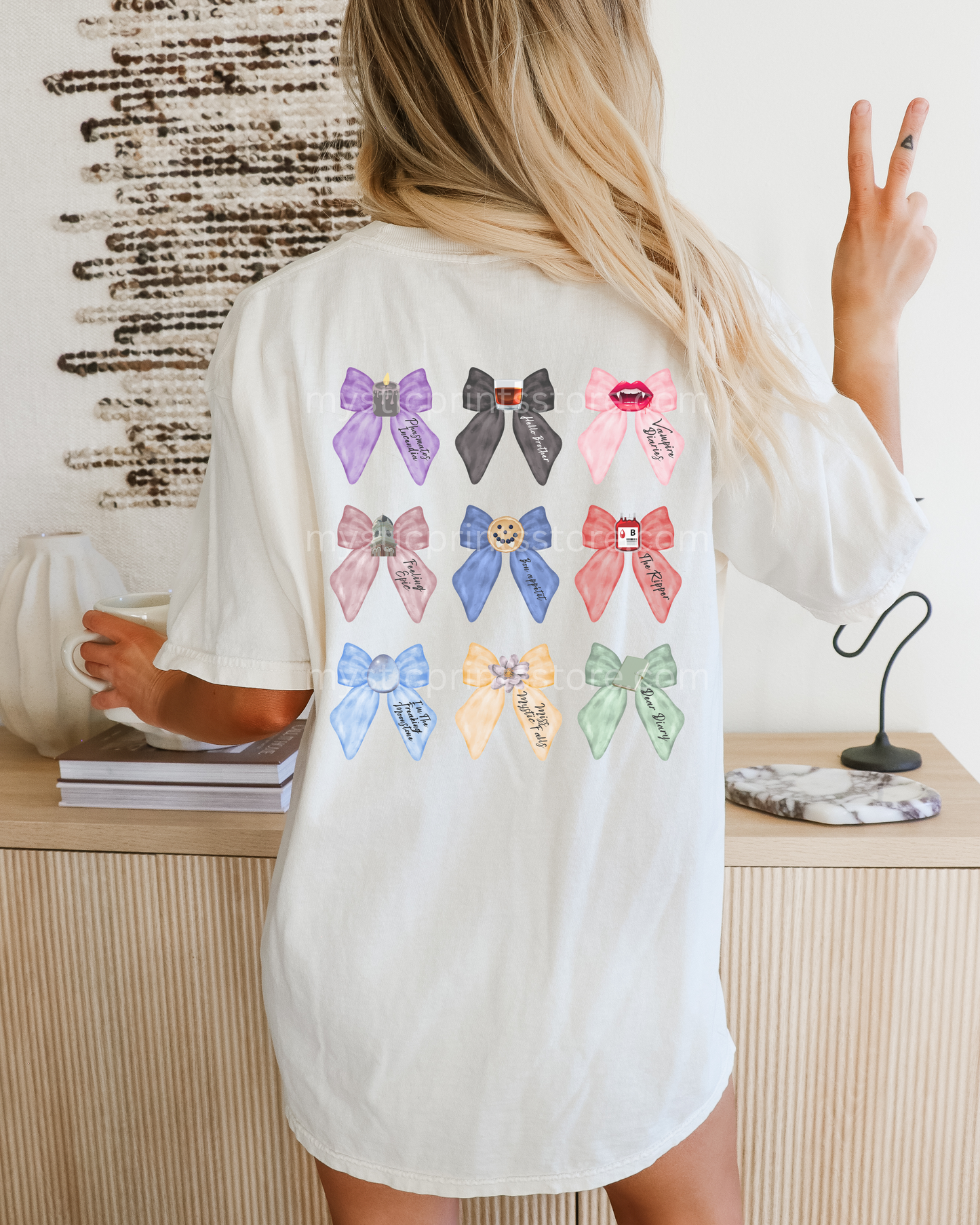 Vampire Diaries T-Shirt - Mystic Falls Bows Tee - TVD Merch - Mystic Falls Shirt - Mystic Falls Fan Art Tee