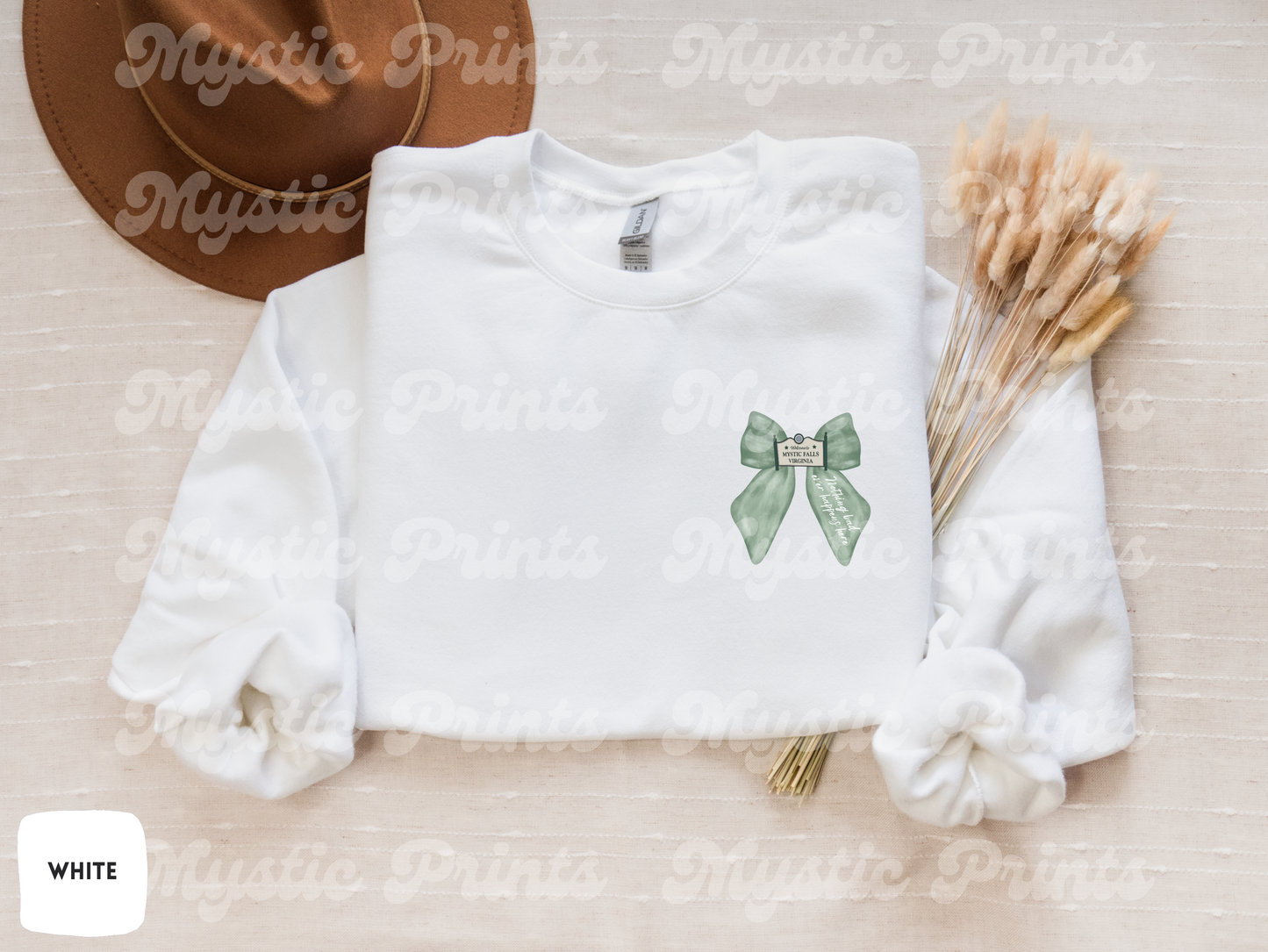 Vampire Diaries Bow Sweatshirt | TVD Aesthetic Crewneck | Mystic Falls Cozy Gift | TVD Merch Sweater