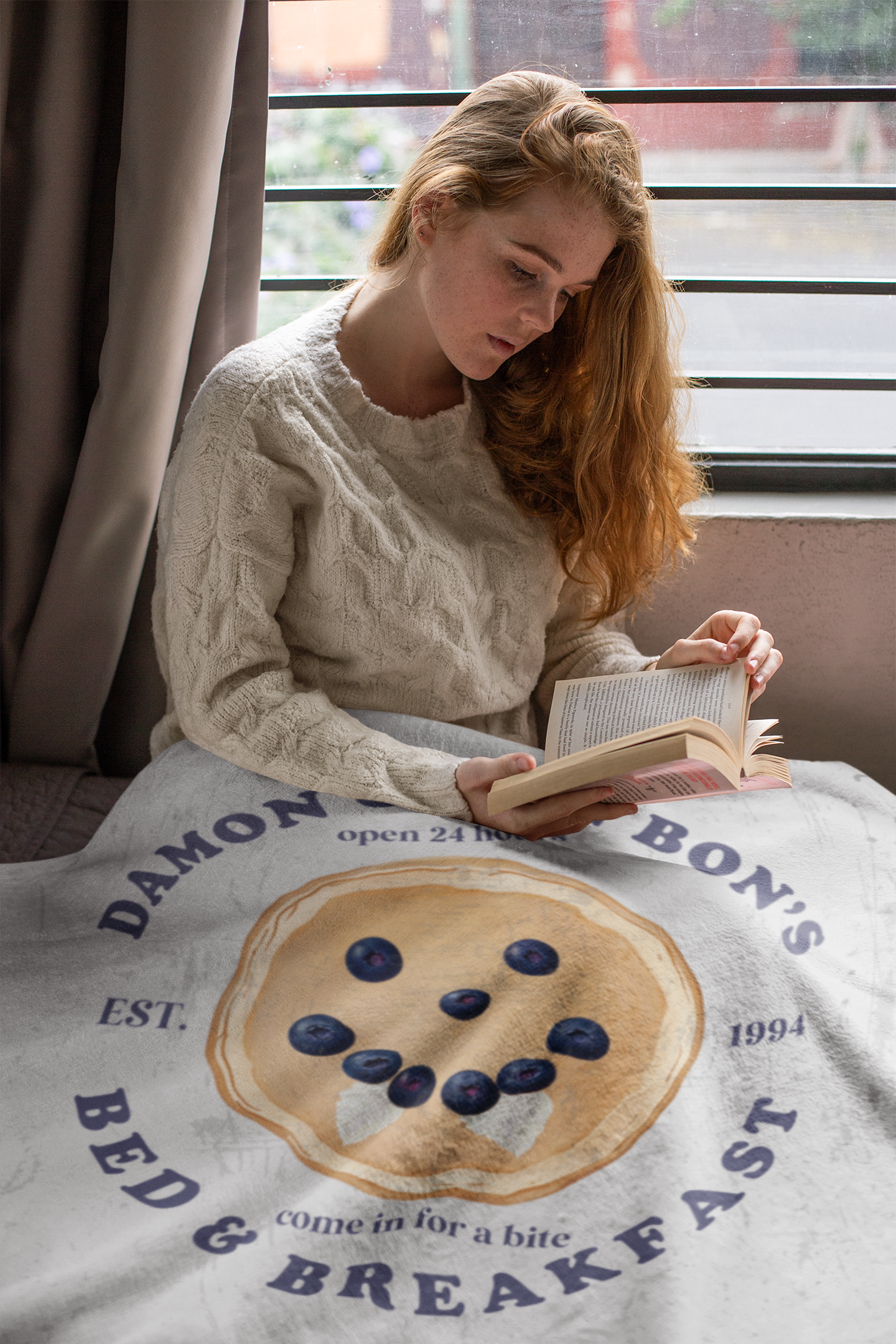 Vampire Diaries Blanket, Damon’s Pancakes "Prison World" Cozy Throw, TVD Fandom Gif, Ultra-Soft Fleece Blanket, TVD Merch