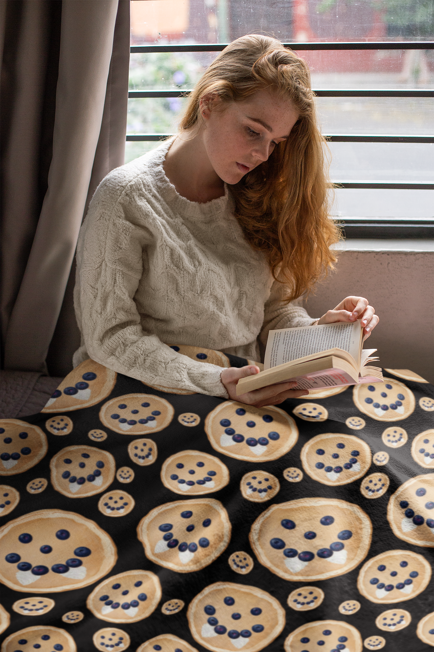 Damon's Vampire Pancake Blanket – Inspired by The Vampire Diaries – Prison World Pancake Design – Velveteen Throw – Cozy Blanket for Fans