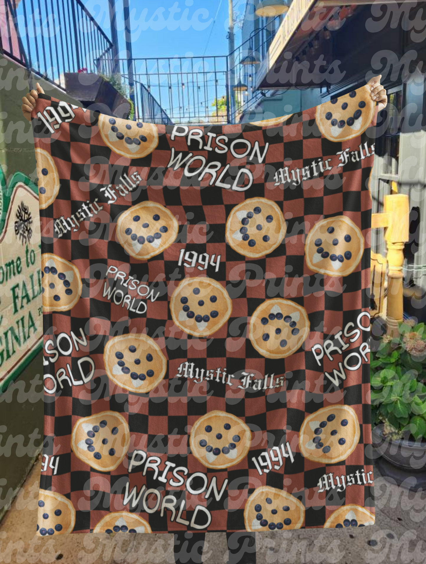 Damon Pancake Prison World Throw Blanket | Mystic Falls 1994 | Vampire Diaries Fandom
