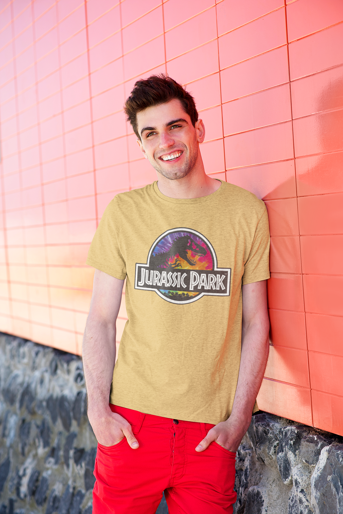 Tie Dye Jurassic-Inspired Shirt – Vintage Dinosaur Graphic Tee – Unisex T-Rex Tie Dye Shirt