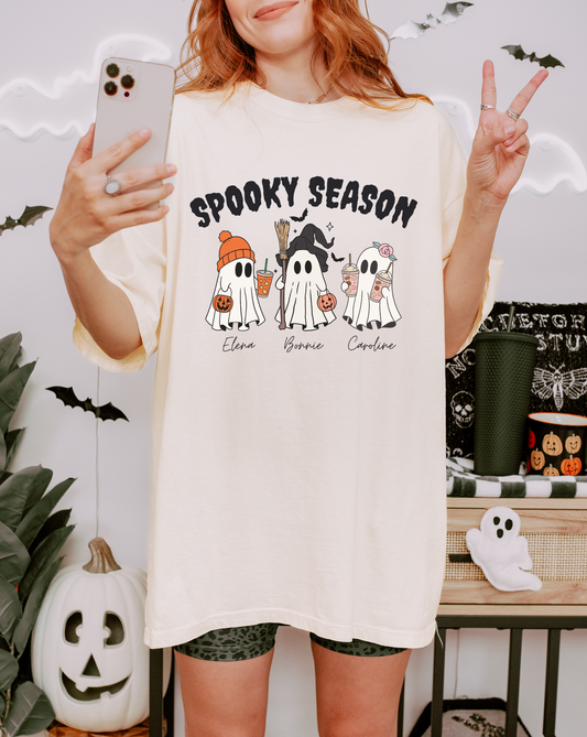 Spooky Season Vampire Diaries Shirt | Mystic Falls Ghosts Tee | Elena Bonnie Caroline Cute Halloween TVD Top