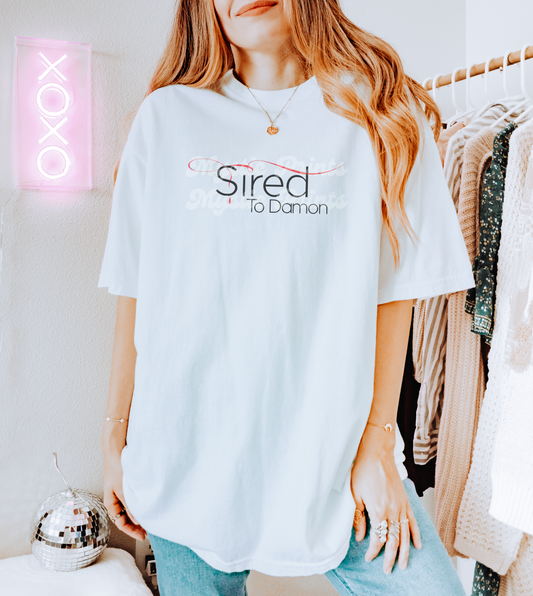 Sired by Damon Shirt | Vampire Diaries TVD Shirt | Mystic Falls Graphic Tee | Damon Salvatore Fan Top