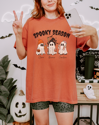 Spooky Season Vampire Diaries Shirt | Mystic Falls Ghosts Tee | Elena Bonnie Caroline Cute Halloween TVD Top
