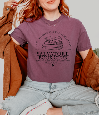 Salvatore Book Club Shirt | Vampire Diaries Shirt | Mystic Falls Tee | TVD Fandom Graphic Tee | Damon Stefan Inspired