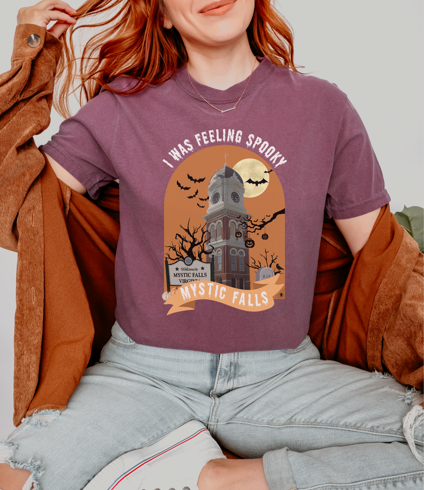 I Was Feeling Spooky Mystic Falls Shirt | Vampire Diaries Halloween Tee | TVD Spooky Season Top | Mystic Falls Graphic