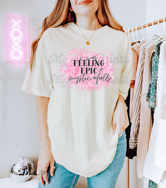 Mystic Falls Tee | Pink Cheetah Print Vampire Diaries Inspired Shirt | TVD Comfort Colors Tee