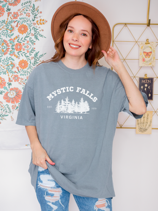 Vampire Diaries T-Shirt, Mystic Falls T-Shirt, Mystic Falls Logo-Inspired Shirt, TVD Fan Tee, TVD Fan Merch, Unisex Comfort Fit