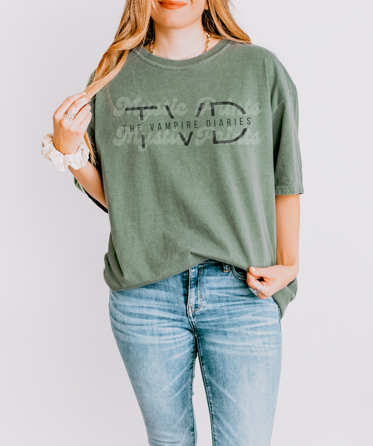 The Vampire Diaries Shirt, Minimalist Mystic Falls Tee, Aesthetic TVD Fan Shirt, Damon Salvatore Unisex Comfort Colors Shirt