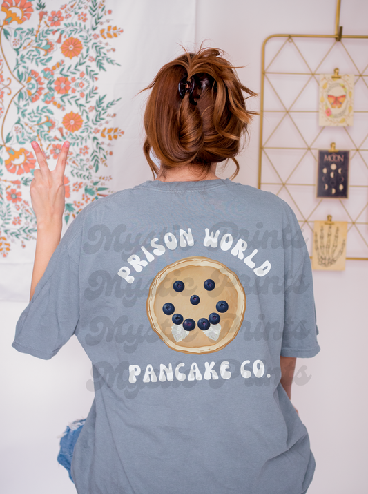 Vampire Diaries Shirt – Prison World Pancake Co. Graphic Tee – Damon’s Vampire Pancake – TVD Merch - Unisex Tee