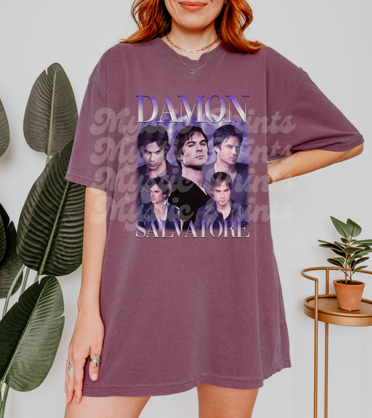 Damon Salvatore Bootleg Rapper Tee, Vampire Diaries T-Shirt, TVD Fandom Shirt, TVD Fan Merch, Vintage Rap Tee, Mystic Falls T-Shirt