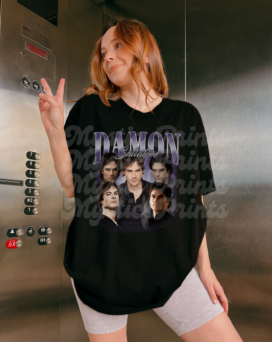 Vampire Diaries Rap Tee | Damon Salvatore Graphic T-Shirt | Vintage 90s 2000s Rapper Style Fan Shirt