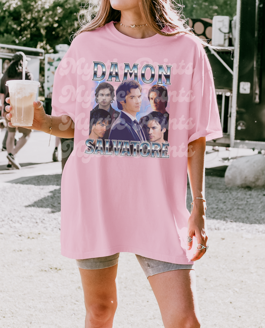 Vampire Diaries T-Shirt, Damon Salvatore Bootleg Rapper Tee, TVD Fandom Shirt, Soft Unisex Comfort Fit, TVD Fan Merch, Vintage Rap Tee
