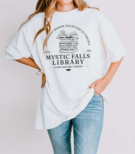 Mystic Falls Library Shirt | Vampire Diaries Shirt | TVD Graphic Tee | Horror Book Club Tee