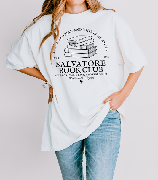 Salvatore Book Club Shirt | Vampire Diaries Shirt | Mystic Falls Tee | TVD Fandom Graphic Tee | Damon Stefan Inspired