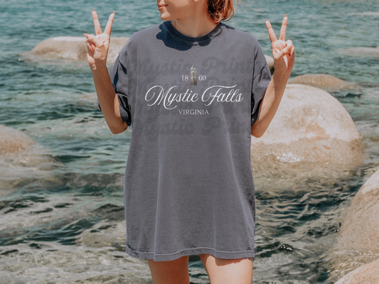 Mystic Falls Clock Tower Shirt | Vampire Diaries Inspired Graphic Tee | Mystic Falls Fan T-Shirt