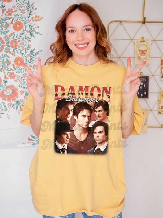 Vampire Diaries T-Shirt - Damon Salvatore T-Shirt – Vampire Graphic Tee – TVD Fan Merch – Damon Bootleg Rap Tee  - Unisex Comfort Fit