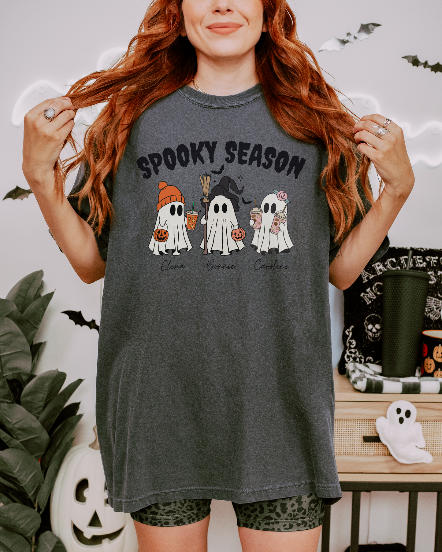 Spooky Season Vampire Diaries Shirt | Mystic Falls Ghosts Tee | Elena Bonnie Caroline Cute Halloween TVD Top