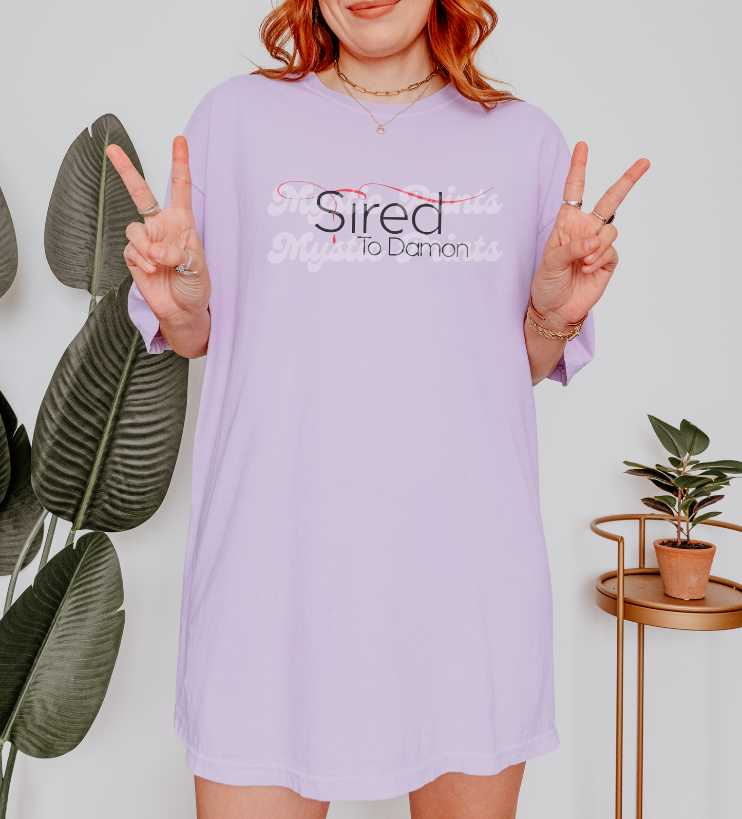 Sired by Damon Shirt | Vampire Diaries TVD Shirt | Mystic Falls Graphic Tee | Damon Salvatore Fan Top