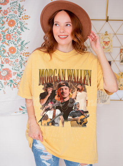 Bootleg Style Morgan Shirt | Fan Collage Country Tee | Retro Rap Tour Tee Aesthetic | Country Concert Graphic