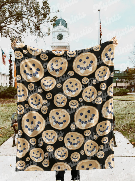 Damon's Vampire Pancake Blanket – Inspired by The Vampire Diaries – Prison World Pancake Design – Velveteen Throw – Cozy Blanket for Fans