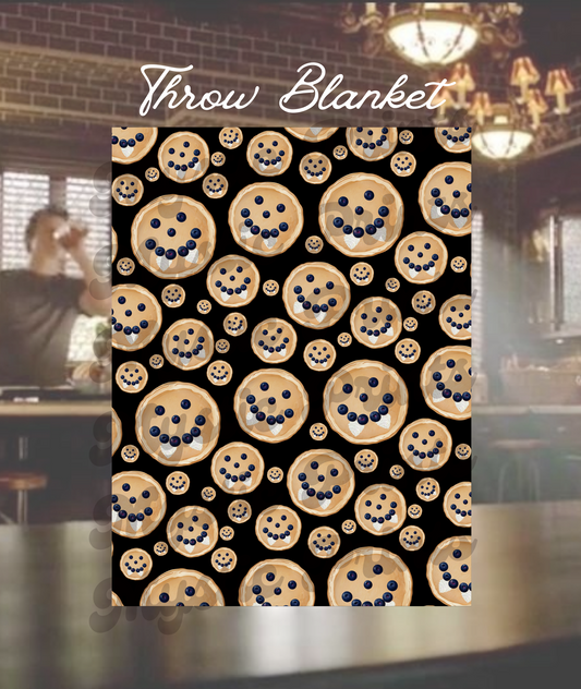 Damon's Vampire Pancake Blanket – Inspired by The Vampire Diaries – Prison World Pancake Design – Velveteen Throw – Cozy Blanket for Fans