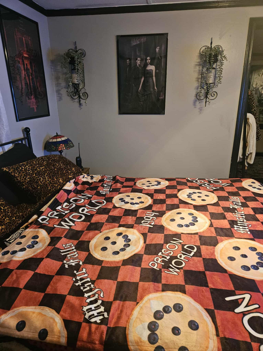 Damon Pancake Prison World Throw Blanket | Mystic Falls 1994 | Vampire Diaries Fandom