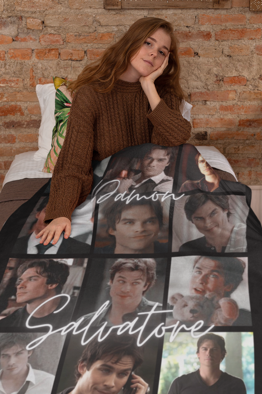 Damon Salvatore Blanket – Vampire Diaries Inspired Throw – TVD Fan Blanket – Cozy Comfort for Supernatural Lovers - Vampire Diaries Blanket