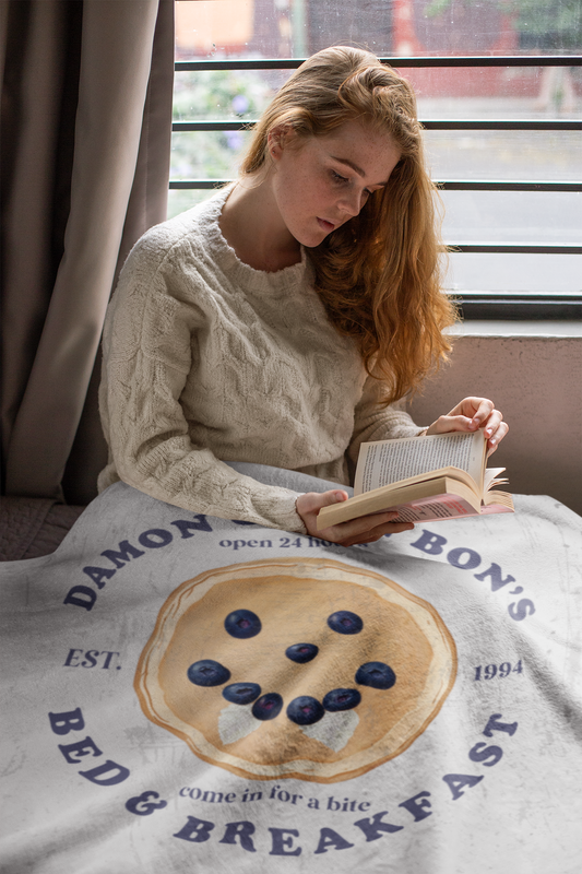 Vampire Diaries Blanket, Damon’s Pancakes "Prison World" Cozy Throw, TVD Fandom Gif, Ultra-Soft Fleece Blanket, TVD Merch